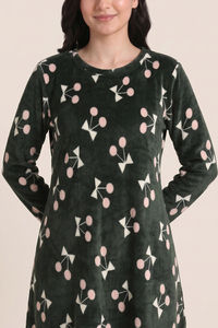 Zivame Velour Knit Poly Winter Lifewear Dress - Dark Green — thumbnail 5